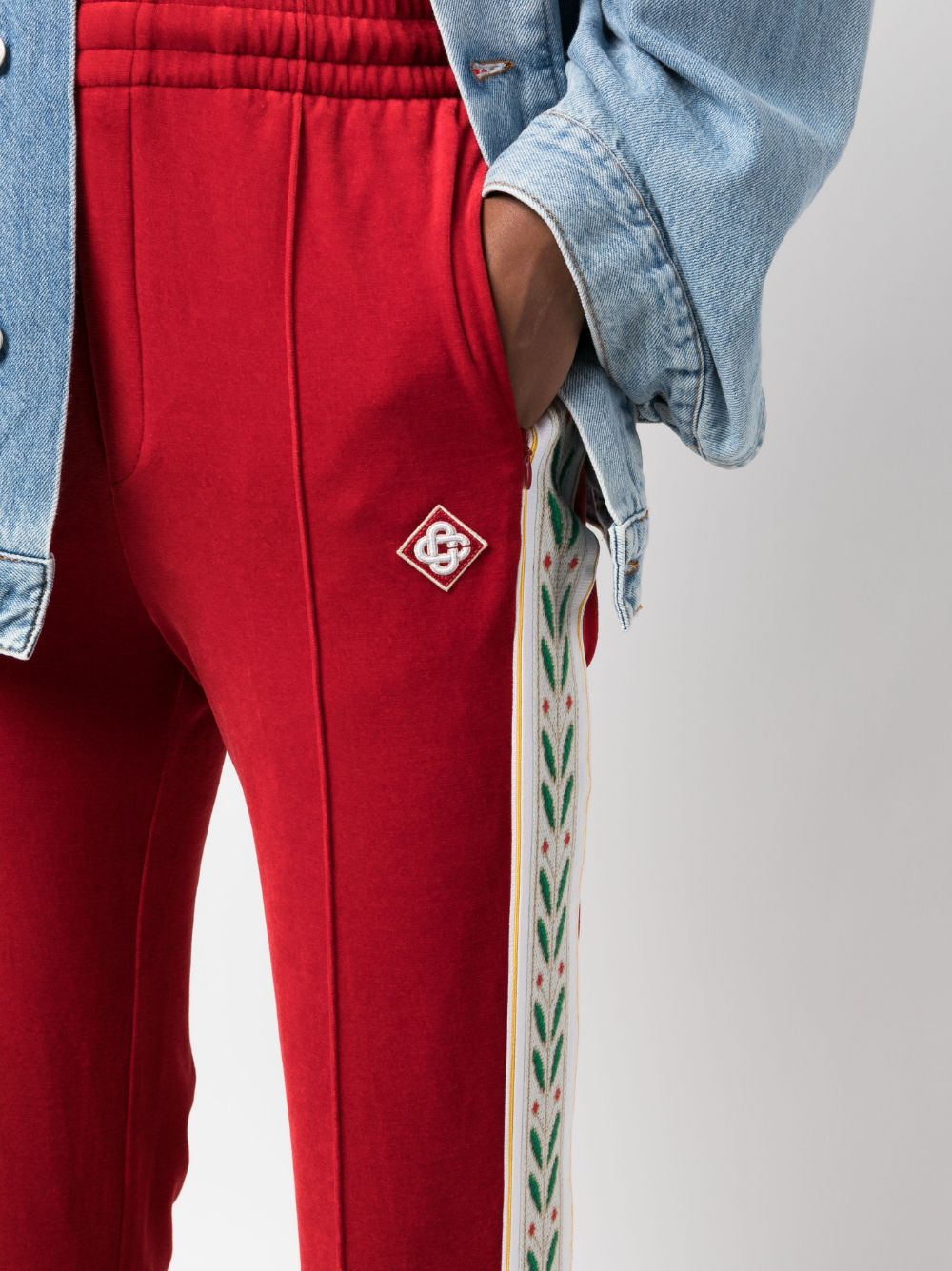 pantalon de survêtement rayé avec patch logo