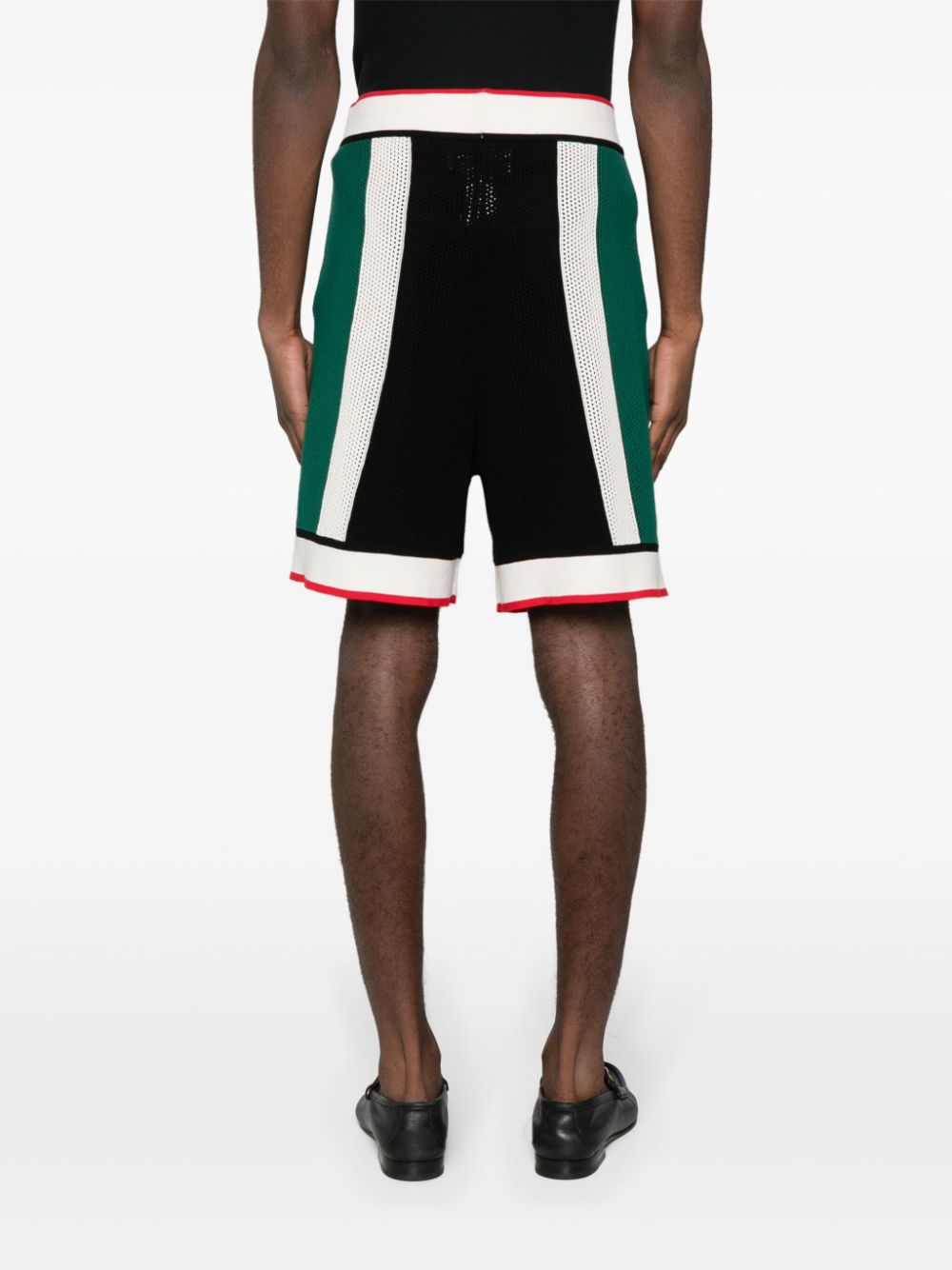 short en maille ajourée avec logo appliqué
