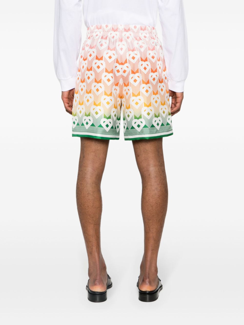 Short en soie à monogramme coeur