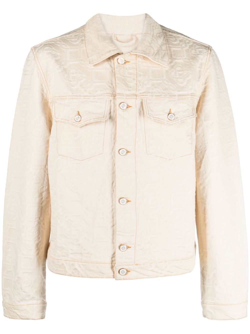 veste en jean à monogramme jacquard
