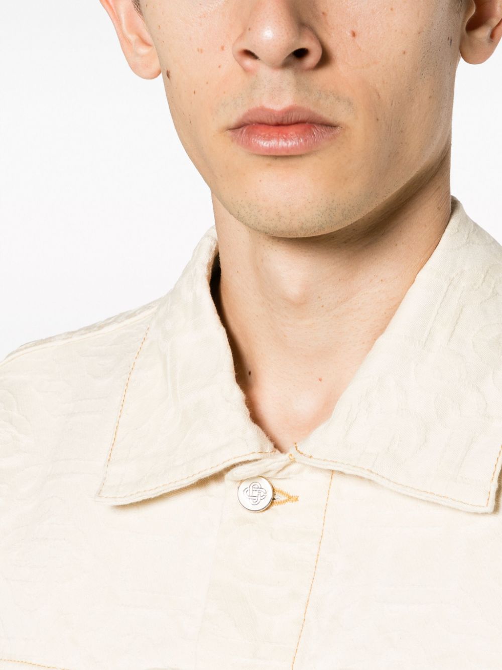 veste en jean à monogramme jacquard