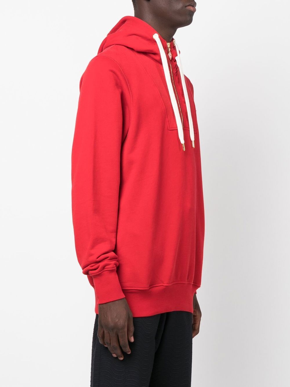 Sweat à capuche à col zippé avec patch logo