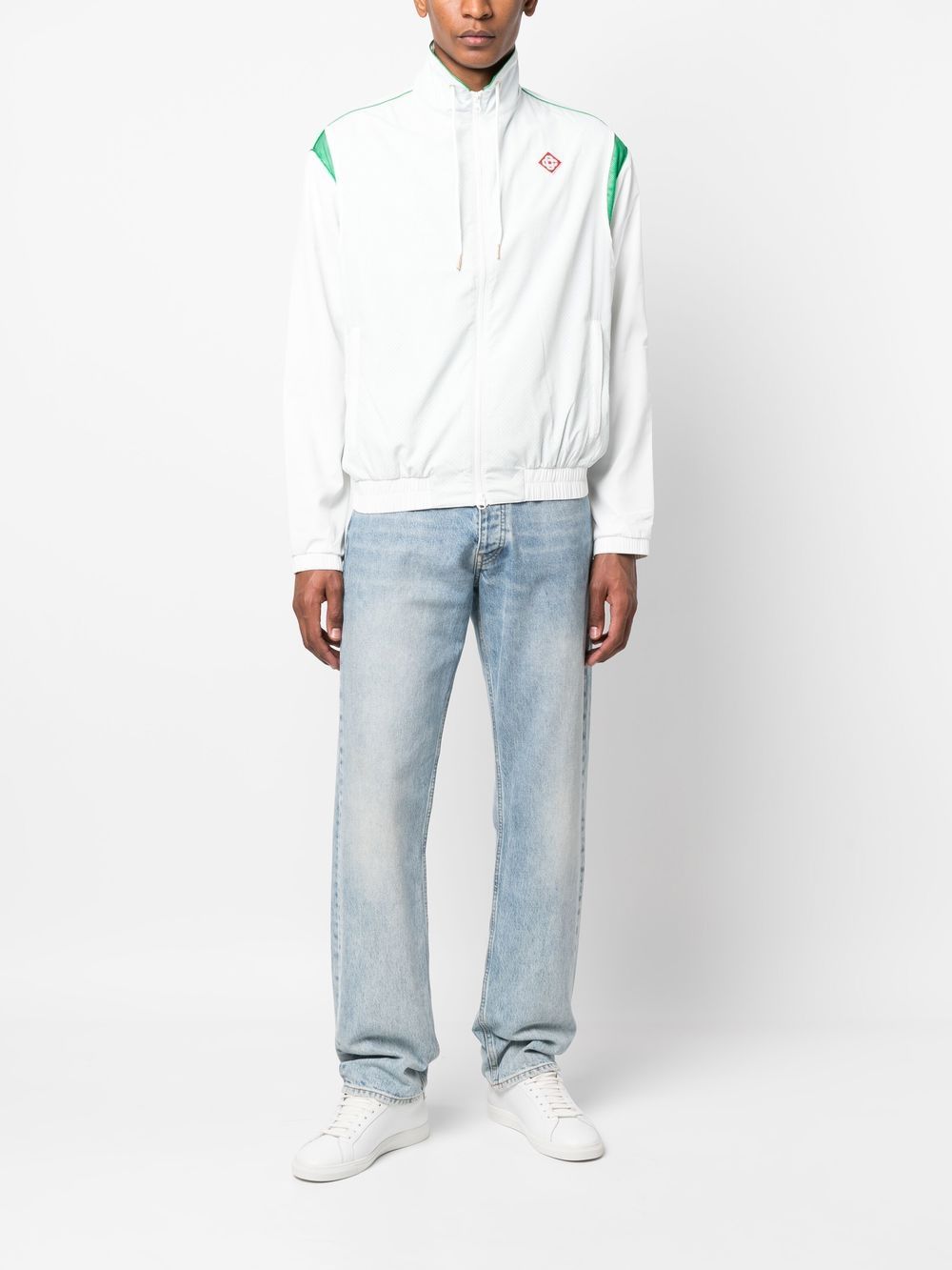 perforated panelled track jacket