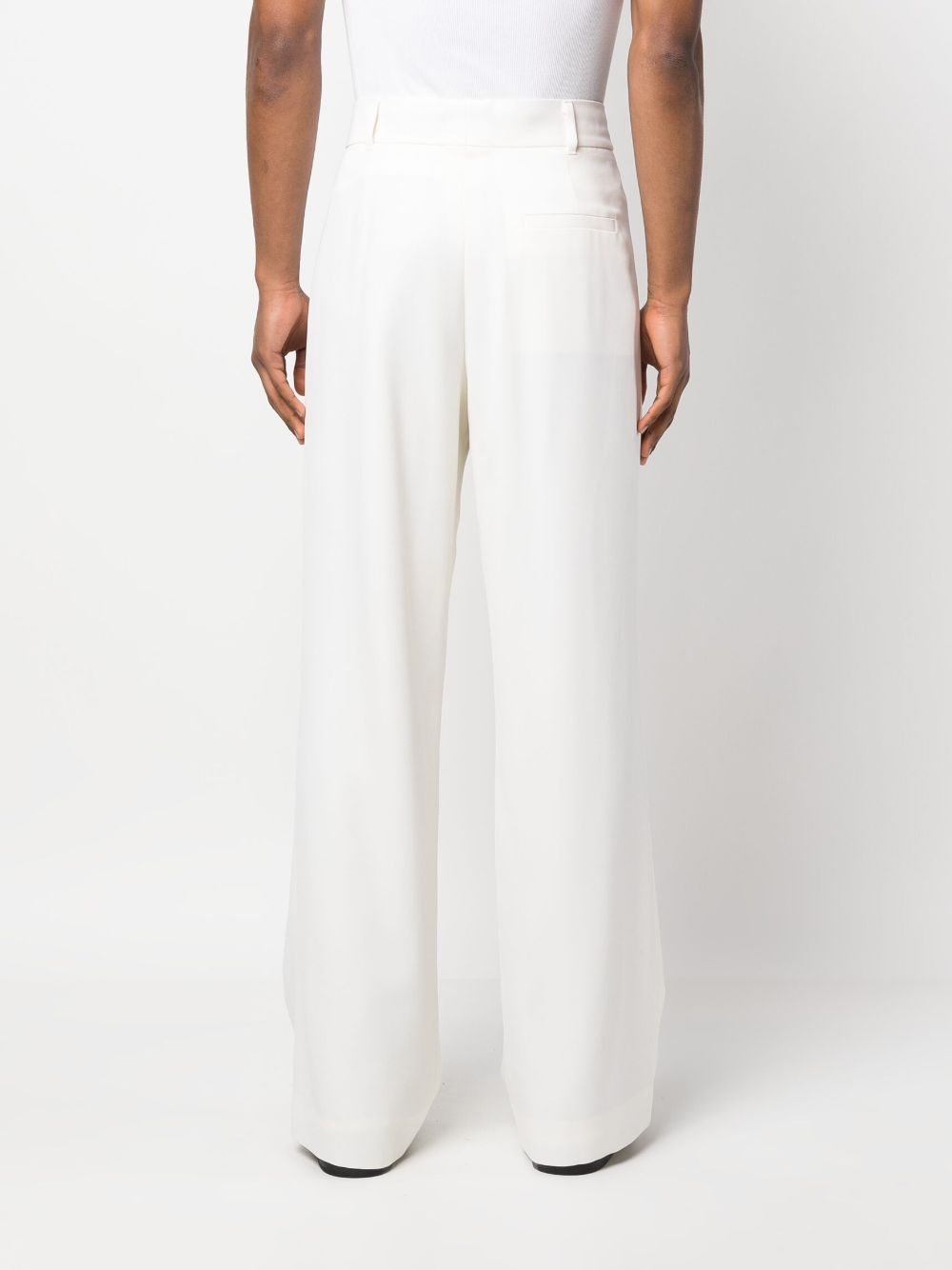 seam-detailing straight-leg trousers
