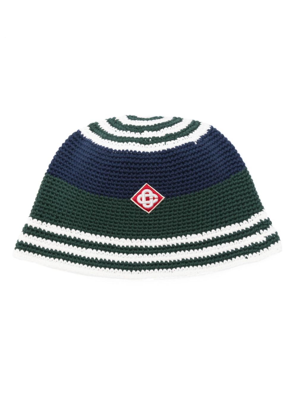 logo-appliqué crochet bucket hat