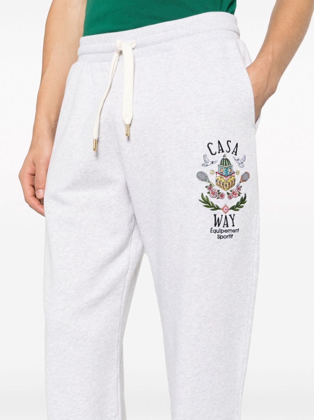 Pantalon de survêtement en coton biologique avec broderie Casa Way