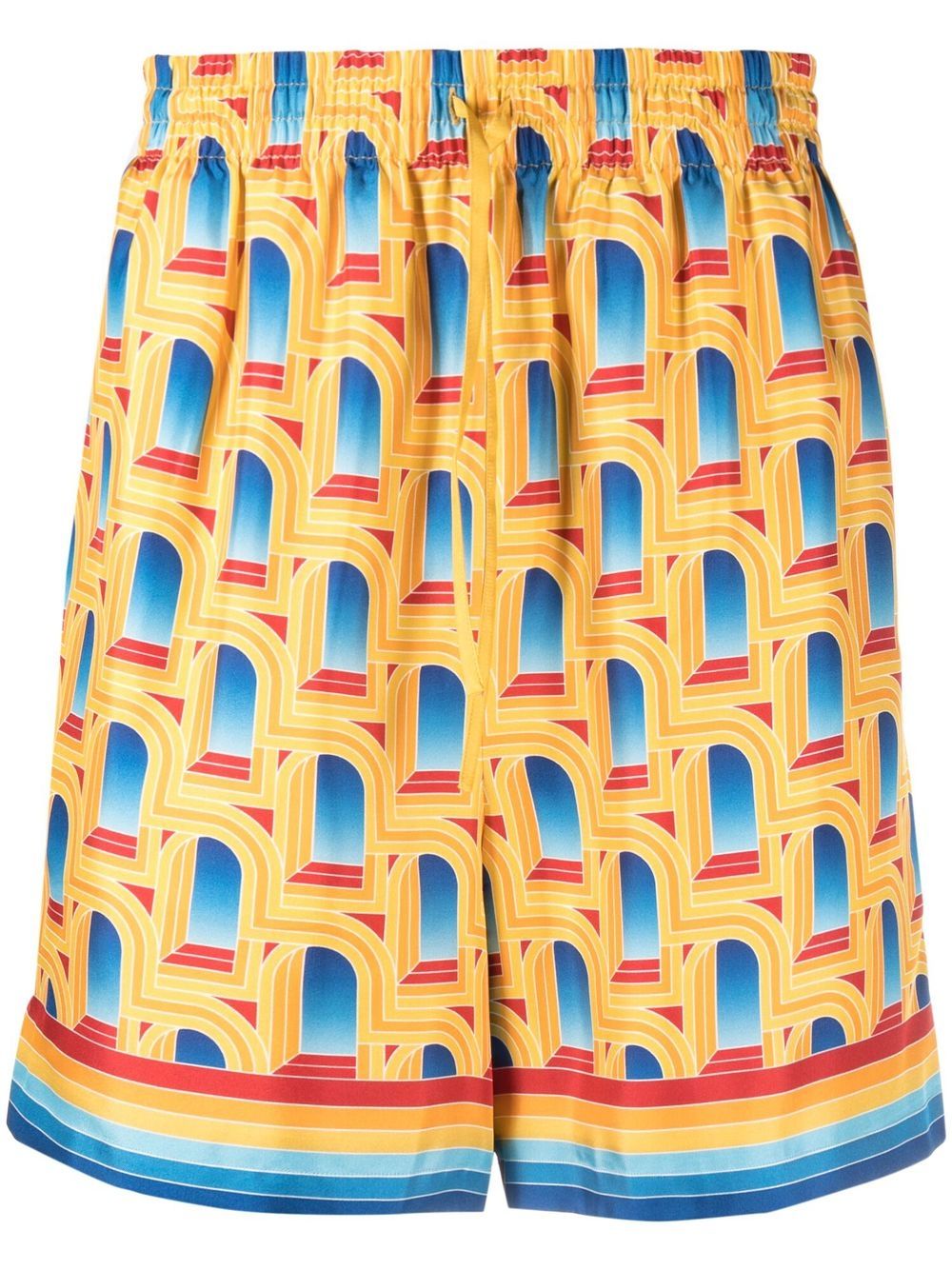 graphic-print silk shorts