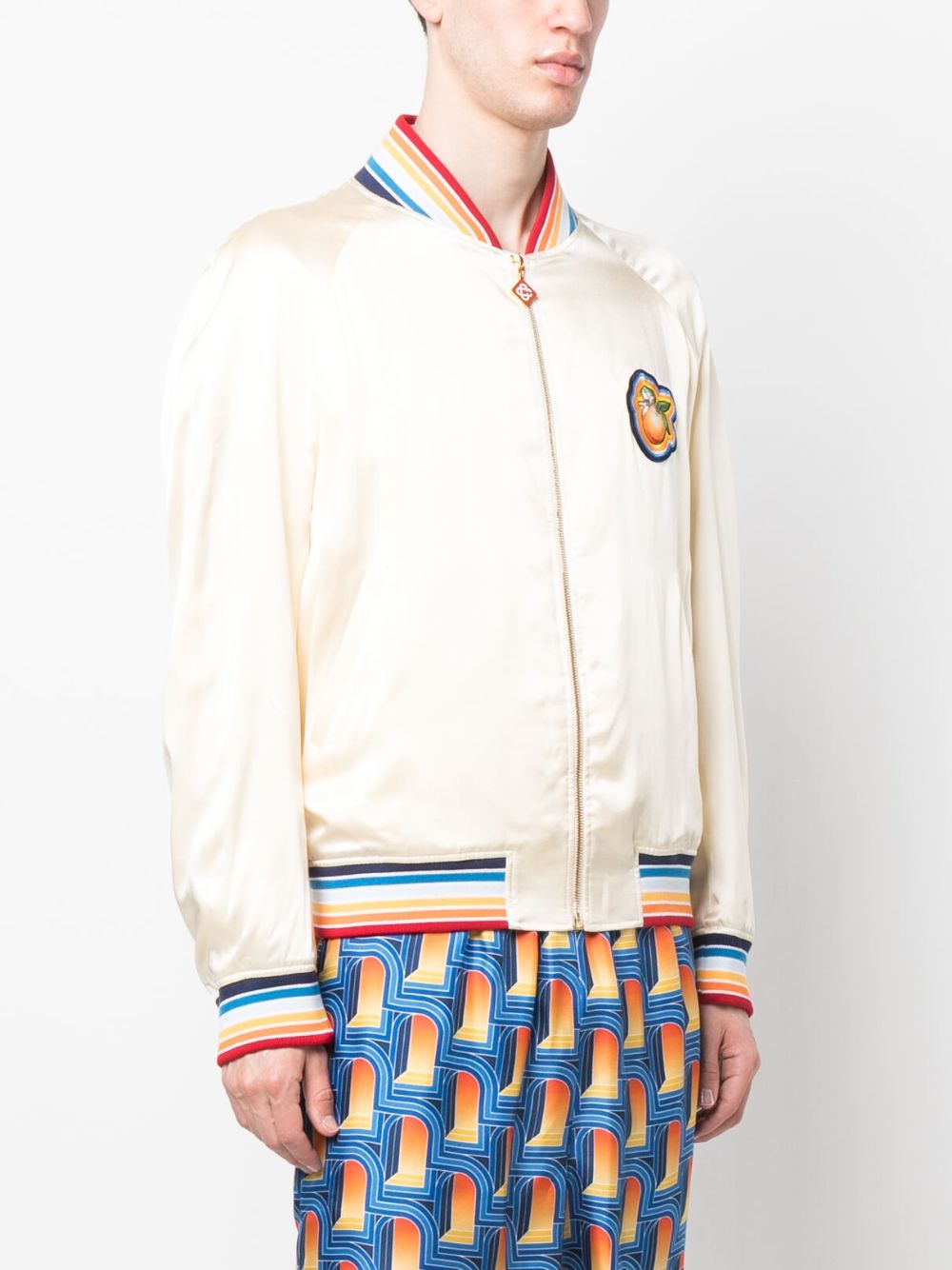 logo-patch bomber jacket