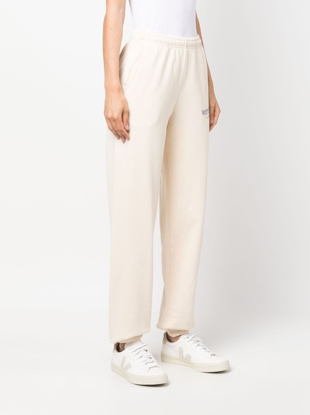 pantalon élastique à imprimé logo