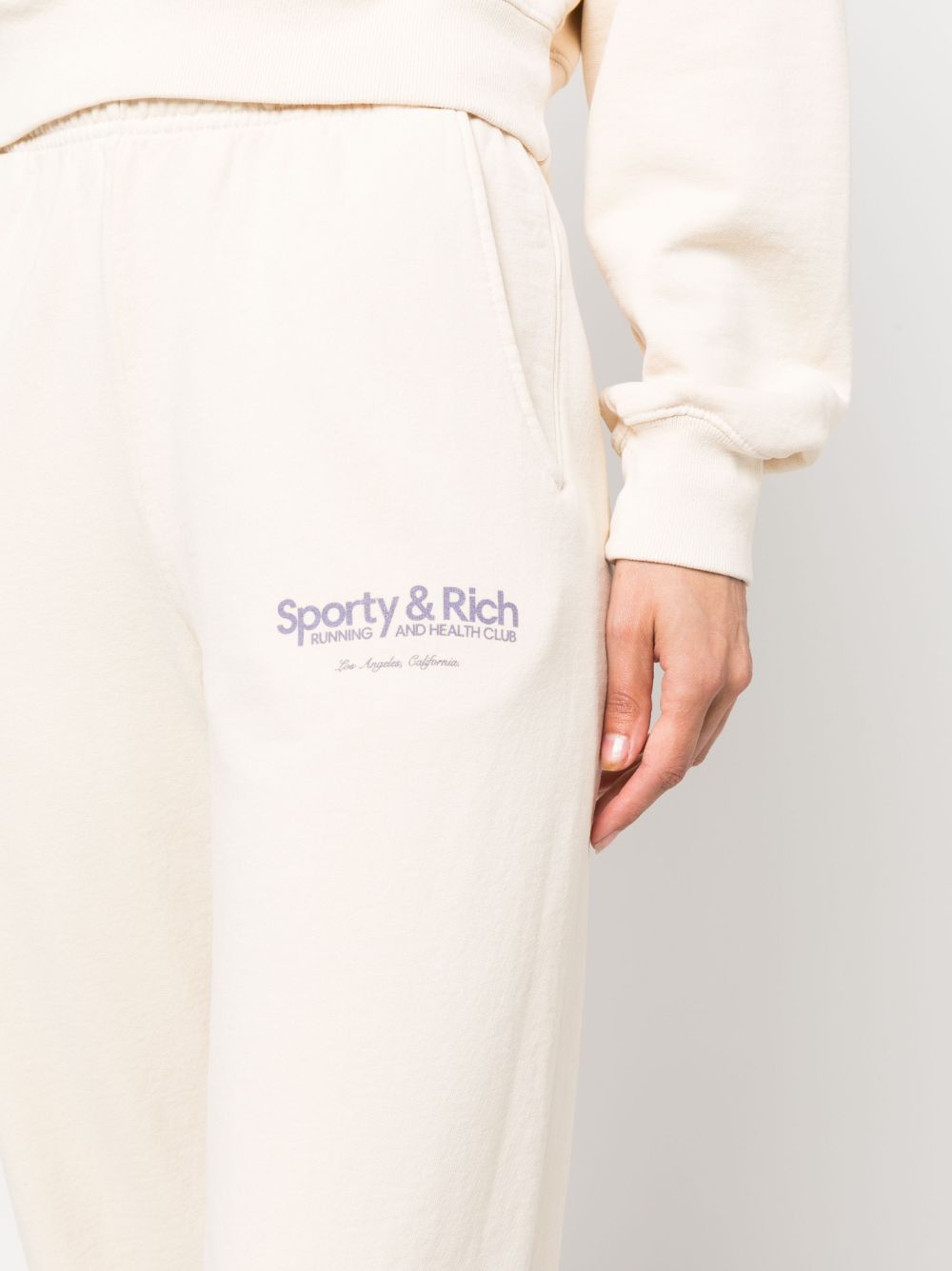 pantalon élastique à imprimé logo