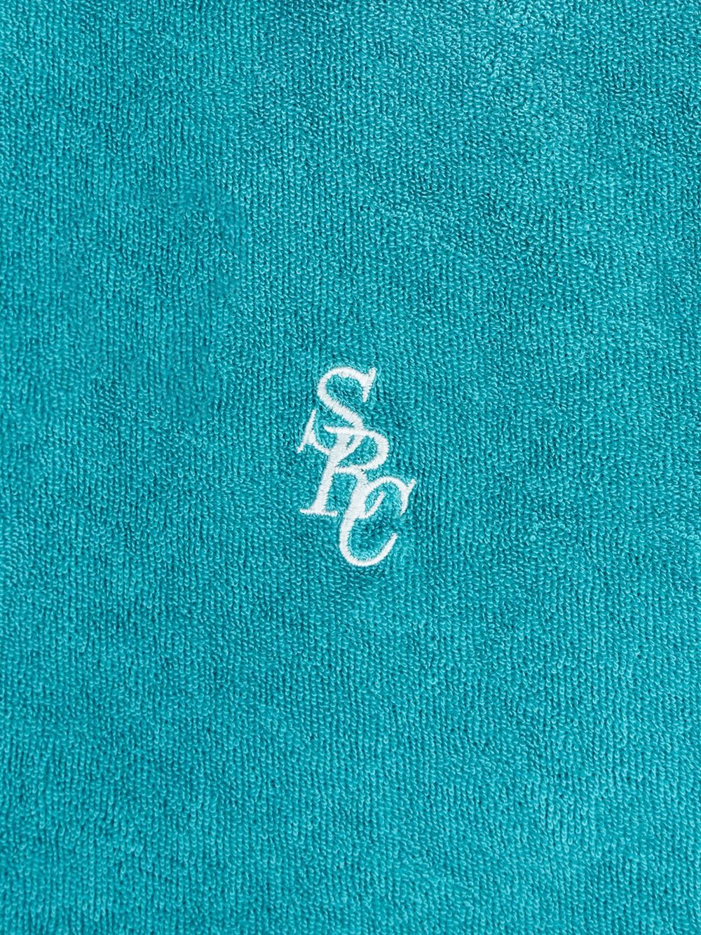 embroidered-logo terry polo shirt