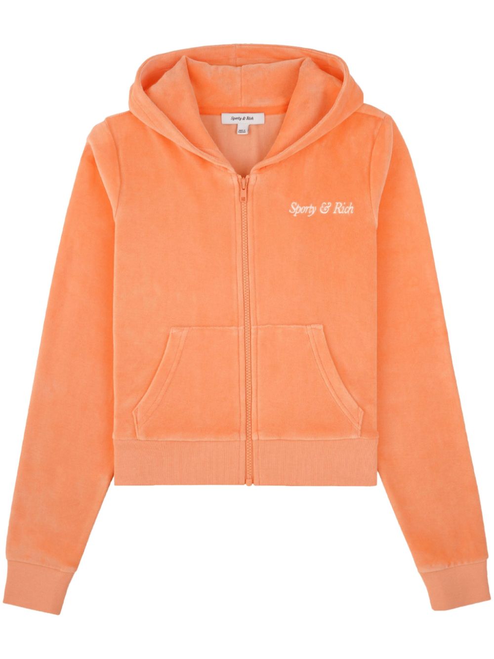 Sweat à capuche zippé avec logo italique