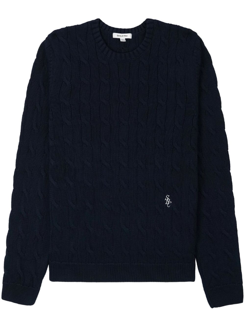 pull en maille torsadée avec logo brodé