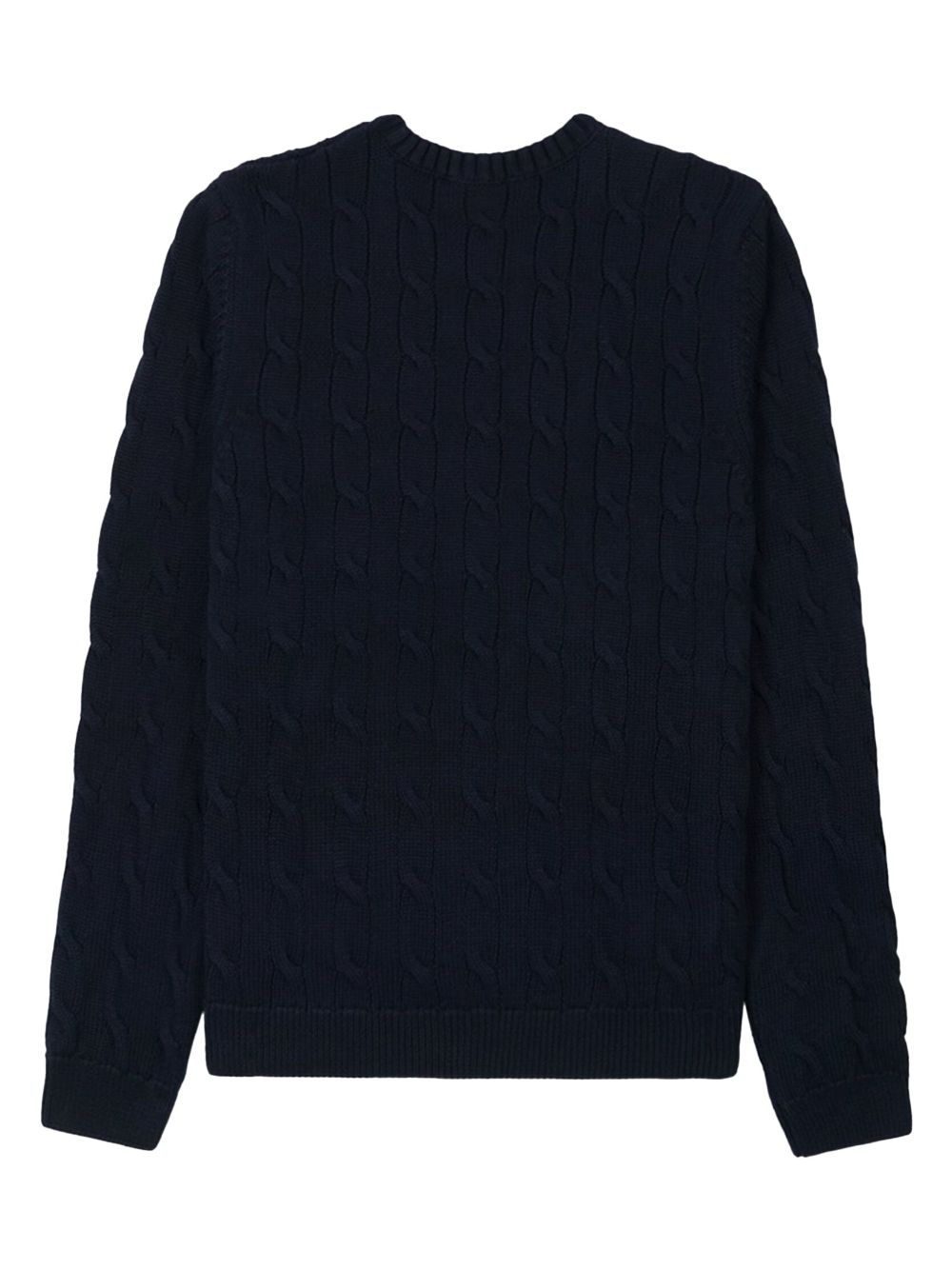 embroidered-logo cable knit jumper