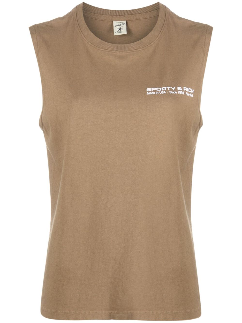 logo-print cotton tank top