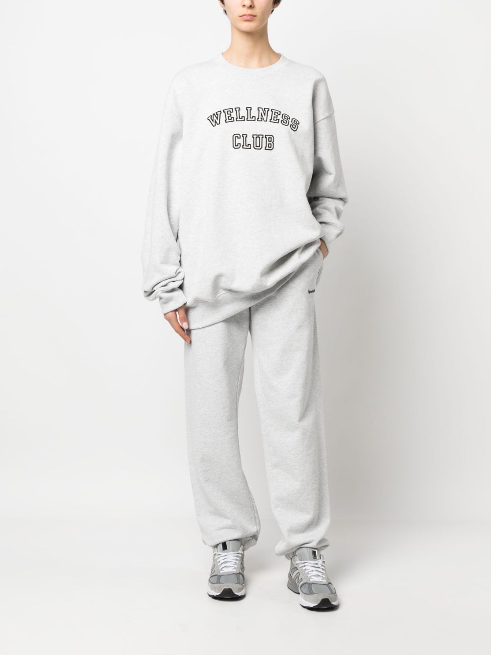 embroidered-logo elasticated-waist trousers