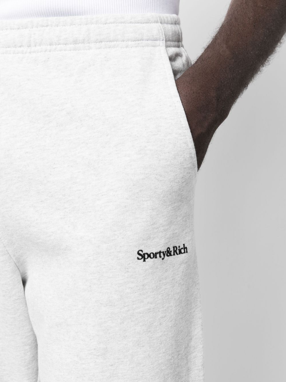 embroidered-logo elasticated-waist trousers
