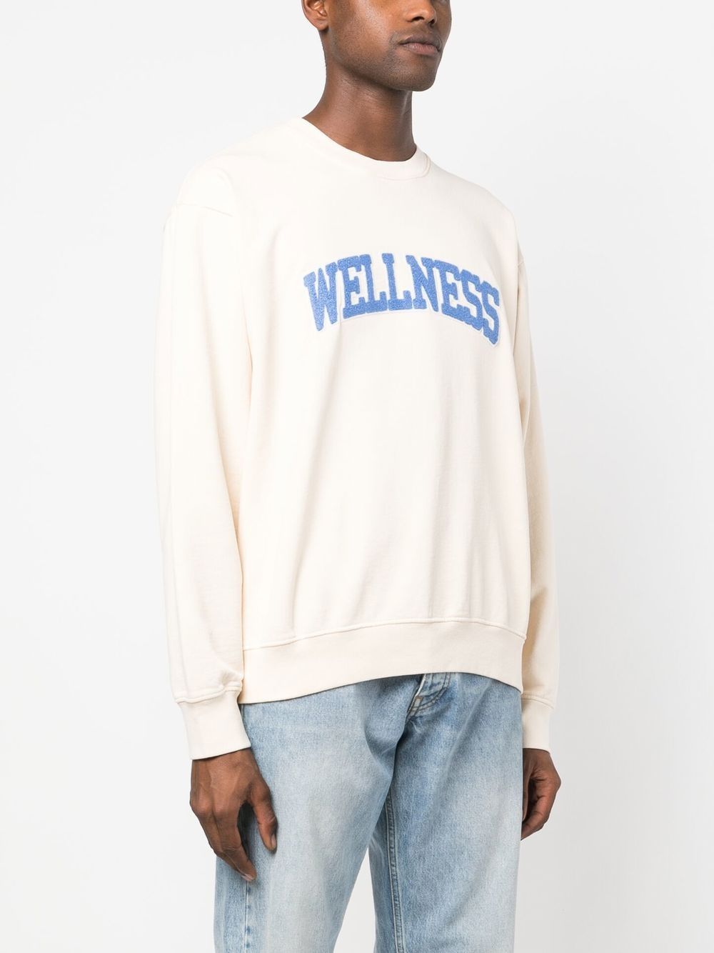 Wellness-appliqué cotton sweatshirt