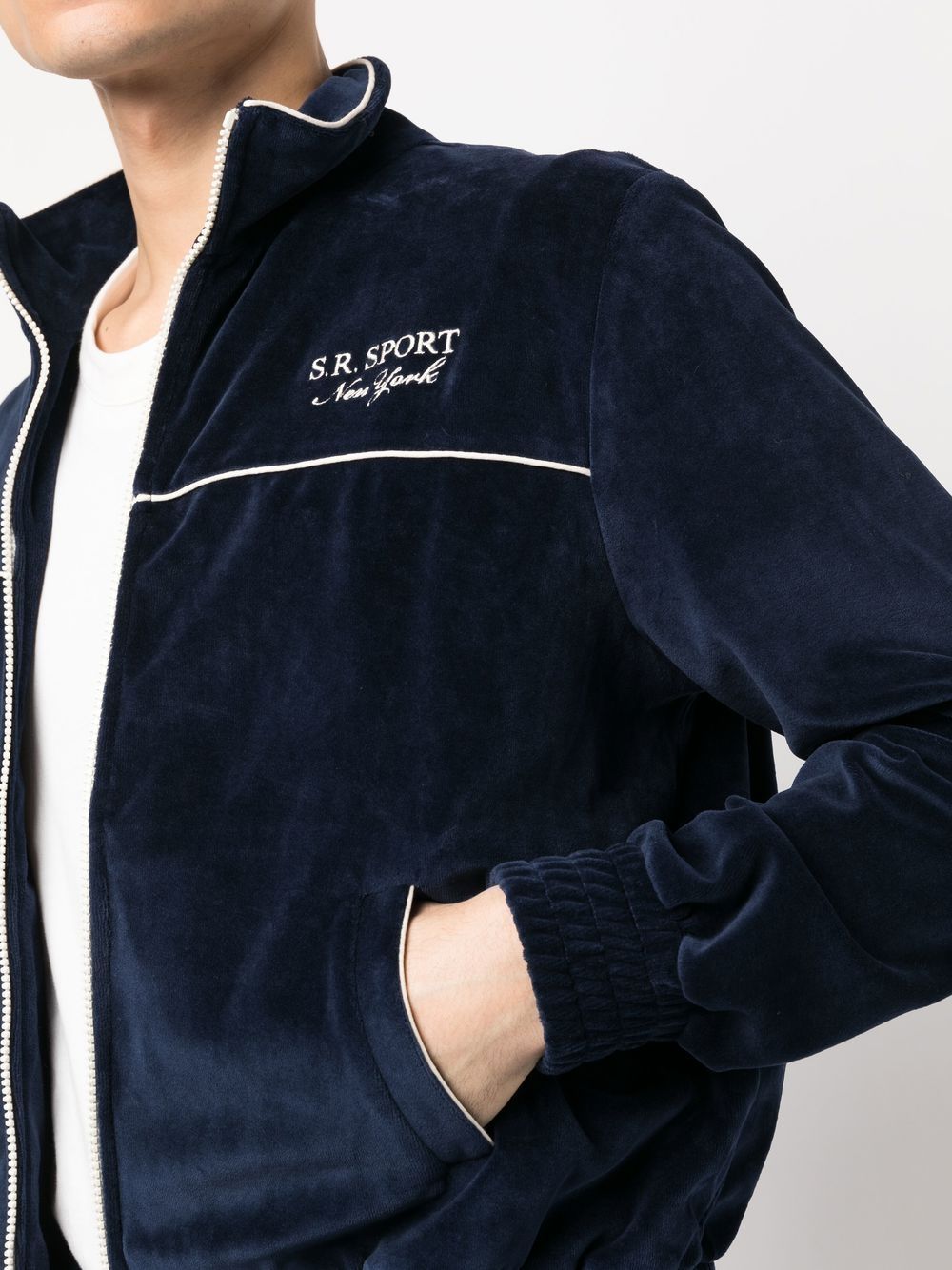 logo-embroidered zipped sweatshirt