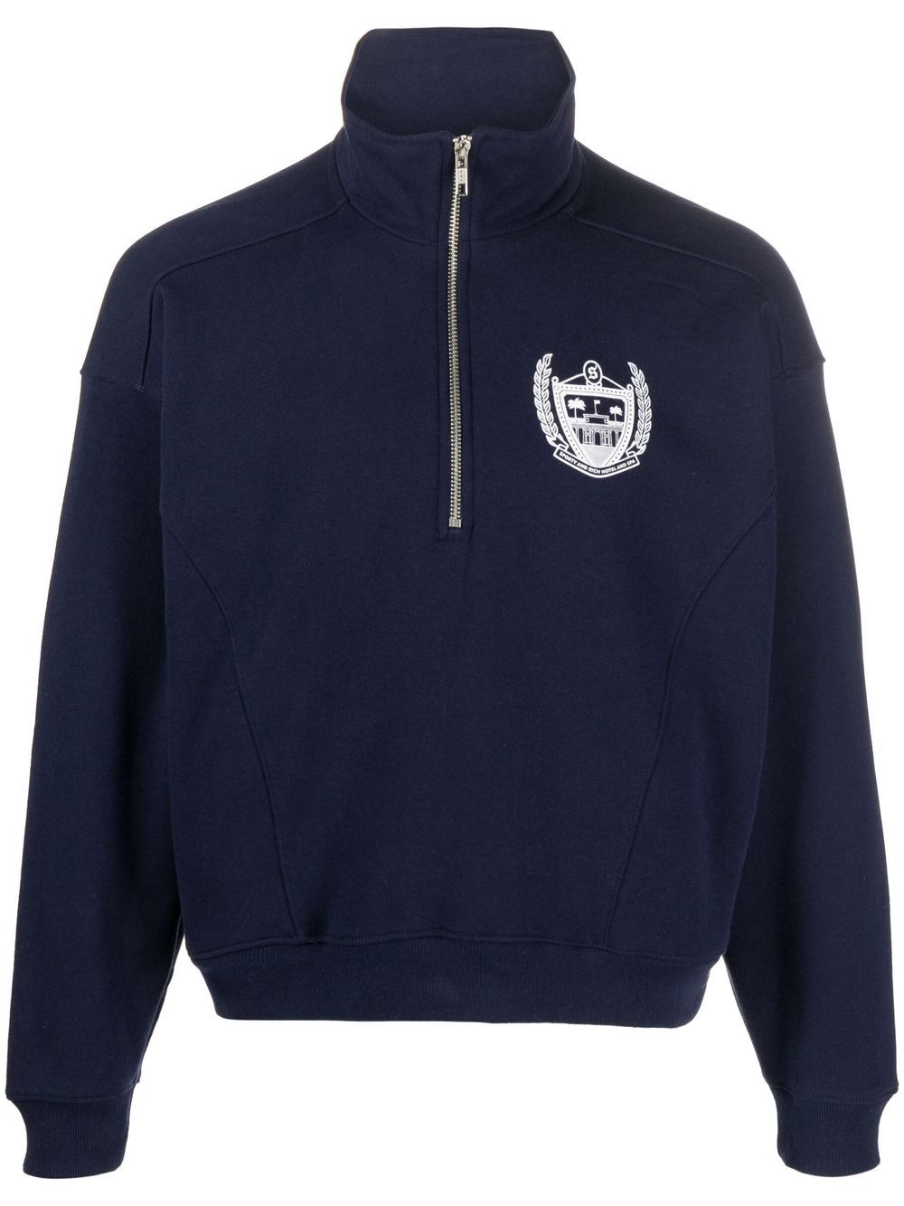 sweat-shirt zippé à imprimé logo