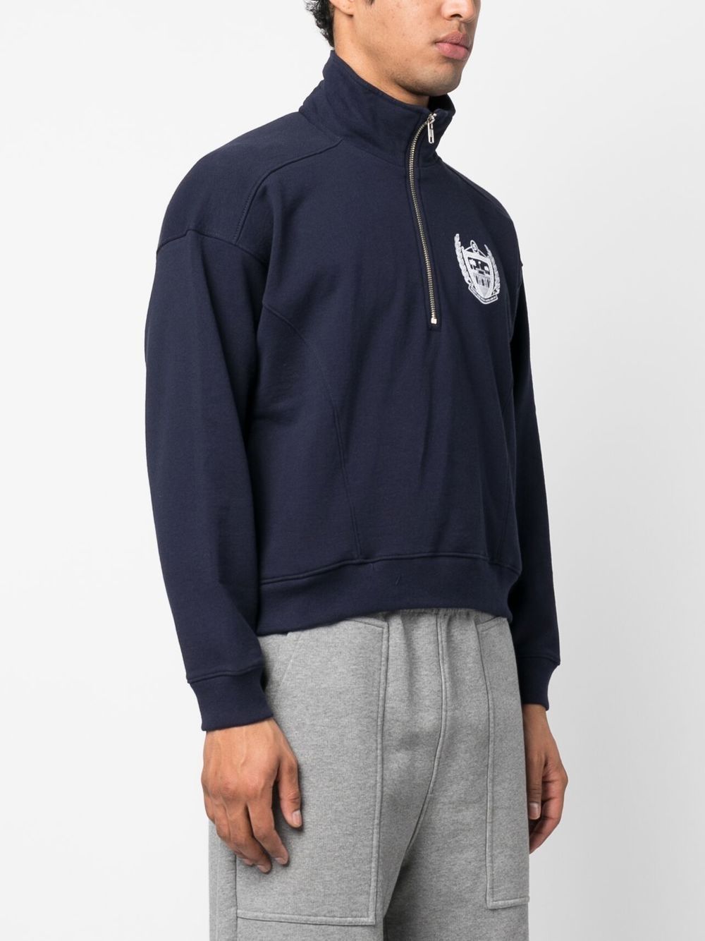 sweat-shirt zippé à imprimé logo