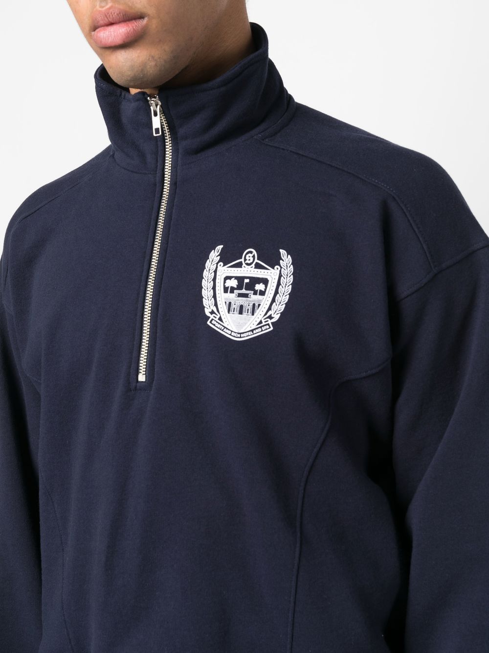 sweat-shirt zippé à imprimé logo