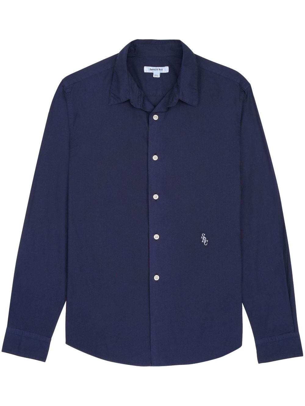 logo-embroidered cotton shirt