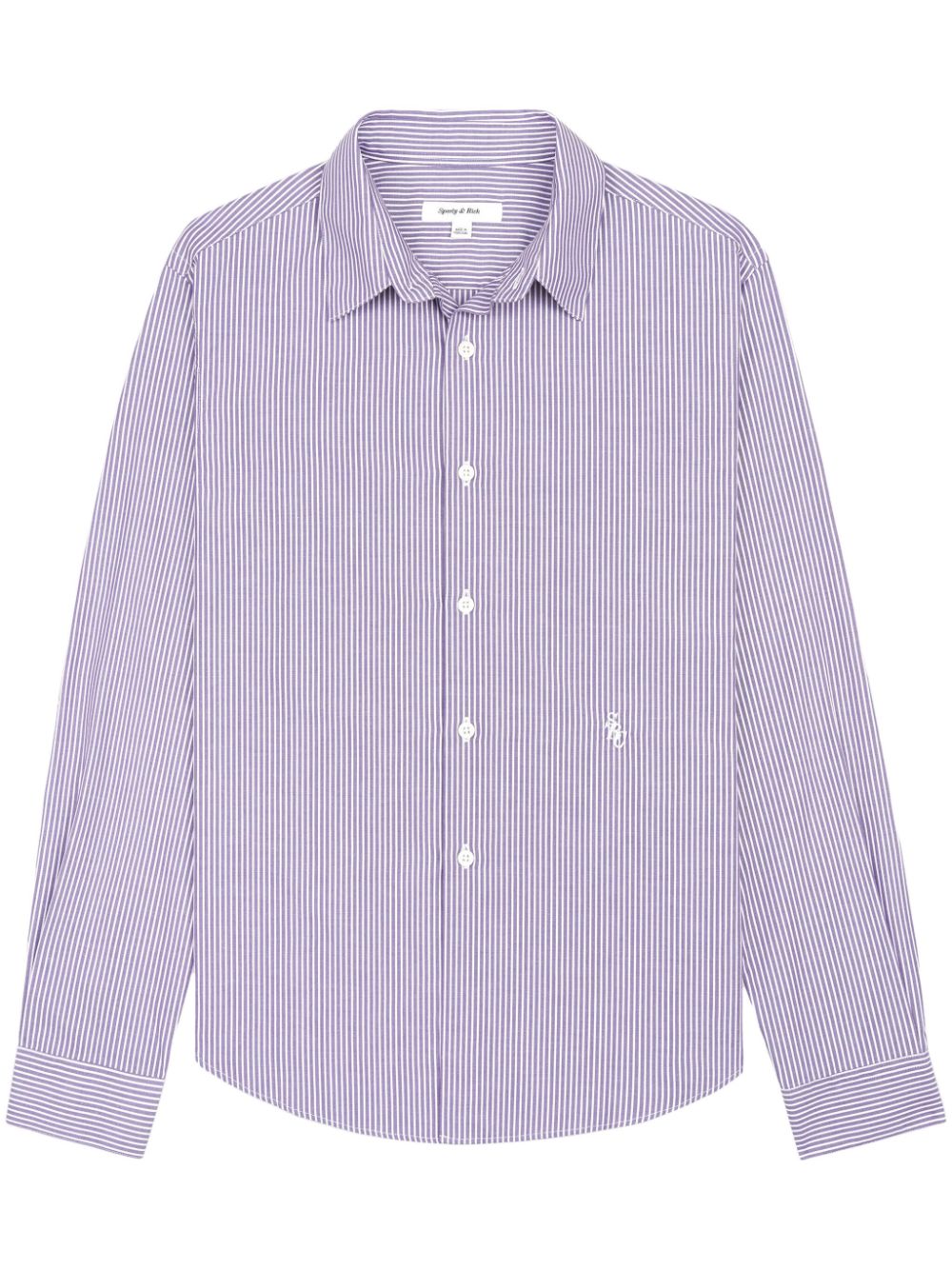 logo-embroidered striped cotton shirt