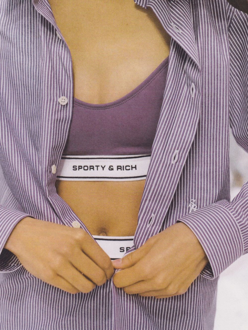 logo-embroidered striped cotton shirt
