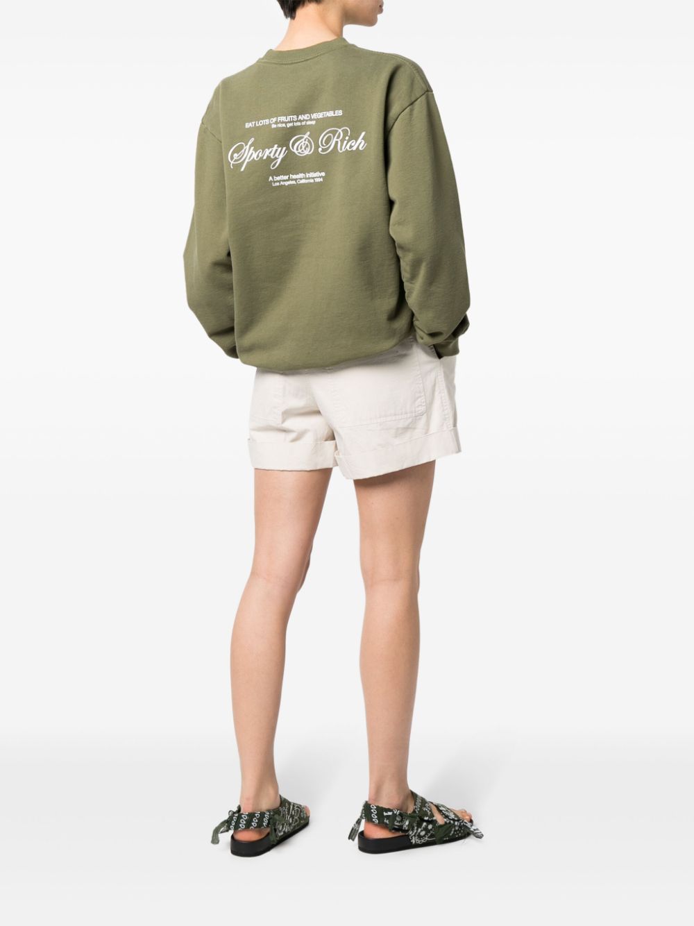 Sweat-shirt en coton avec imprimé logo script