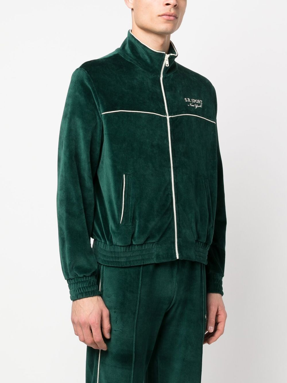 sweat zippé avec logo brodé