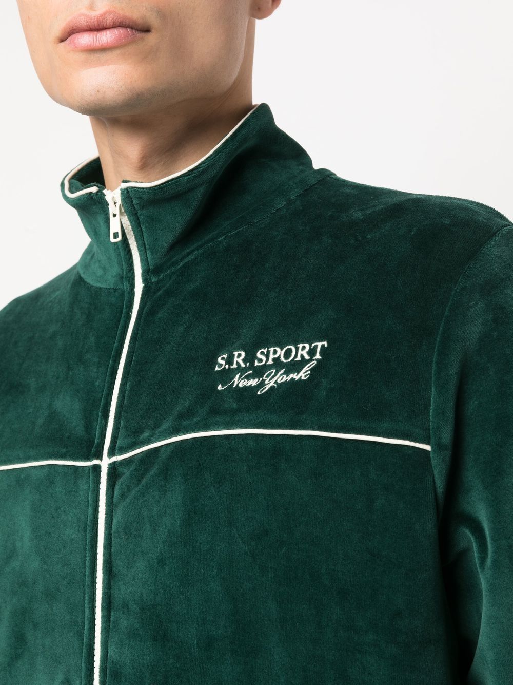 sweat zippé avec logo brodé