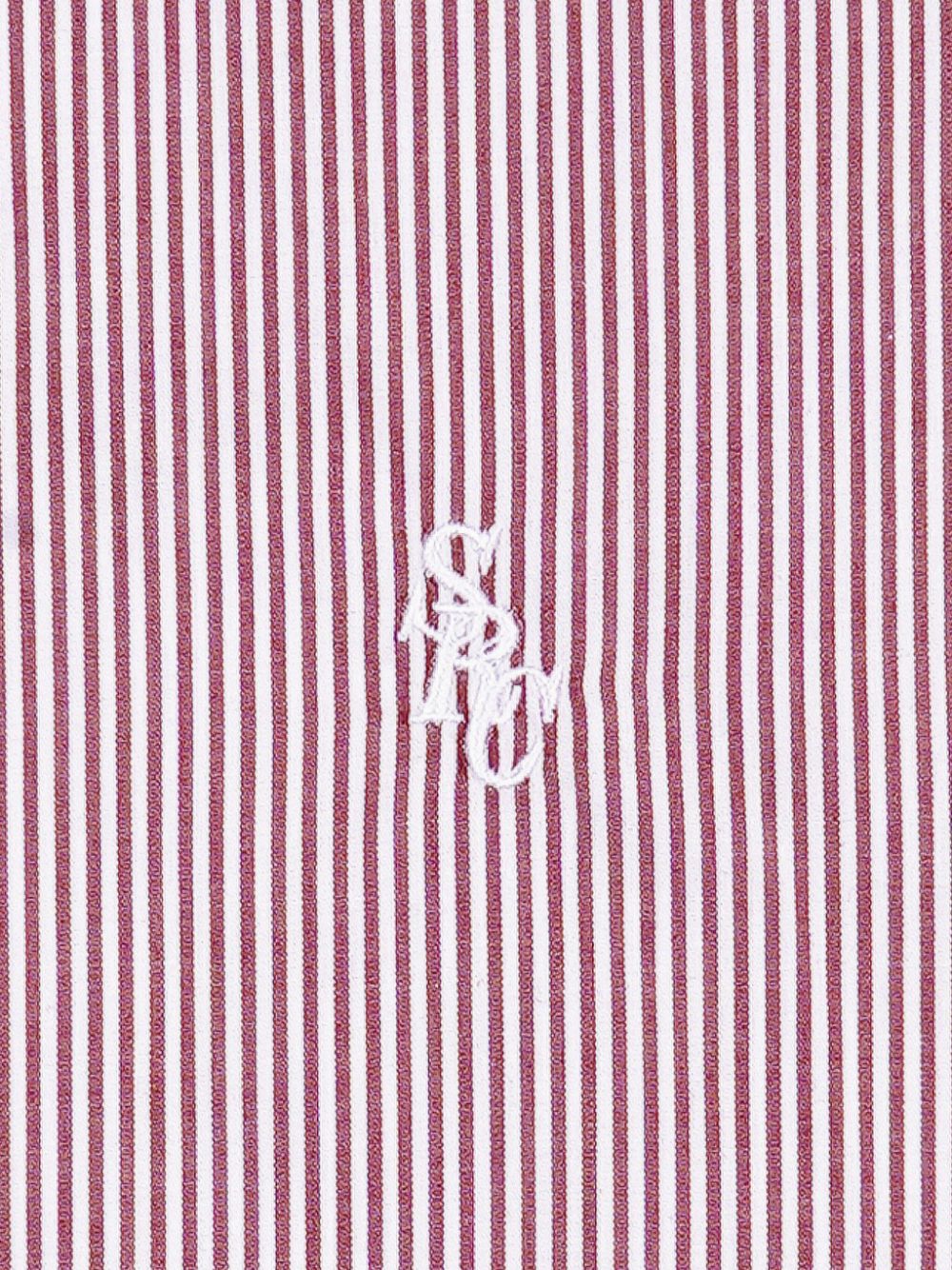 Utility logo-embroidered striped shirt