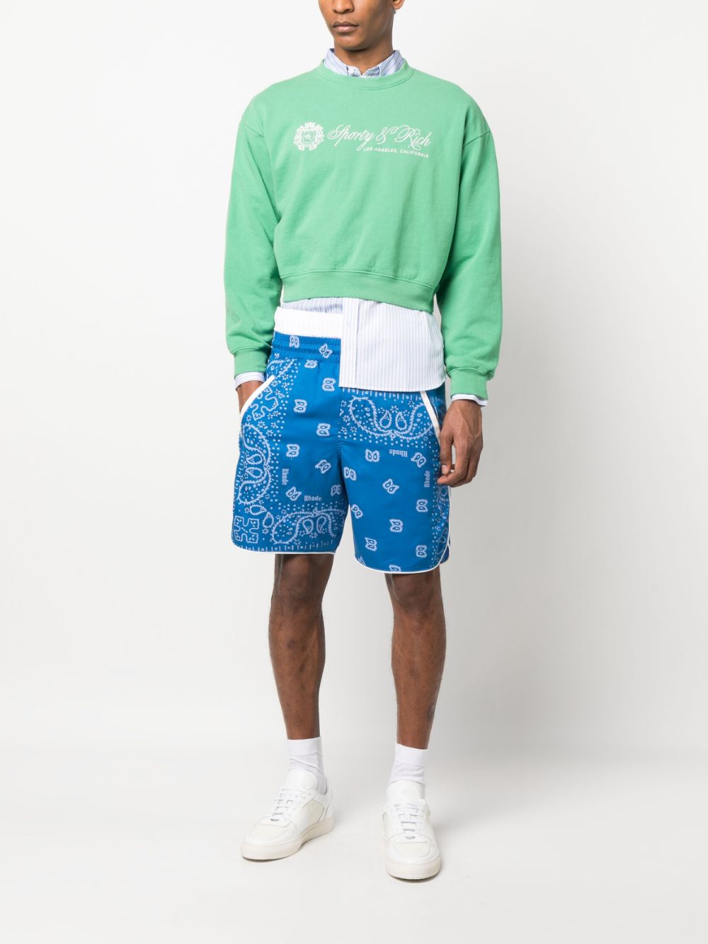 sweat-shirt court à imprimé logo