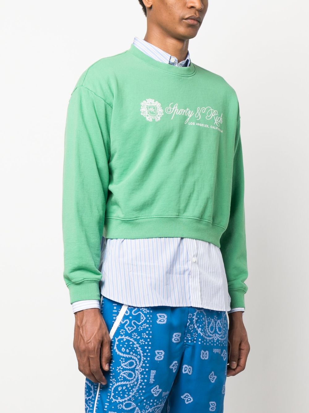 sweat-shirt court à imprimé logo