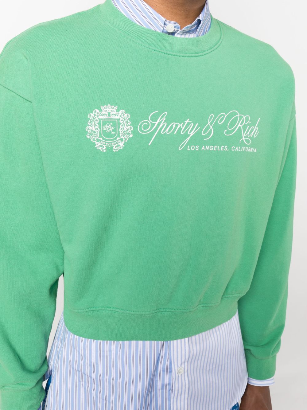 sweat-shirt court à imprimé logo