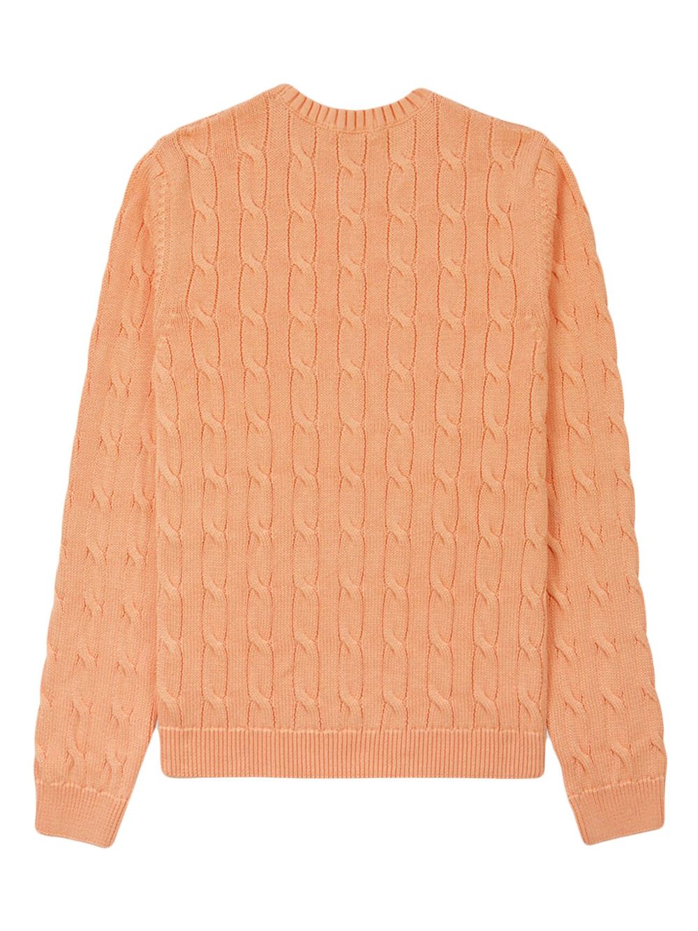 logo-embroidered cable-knit jumper