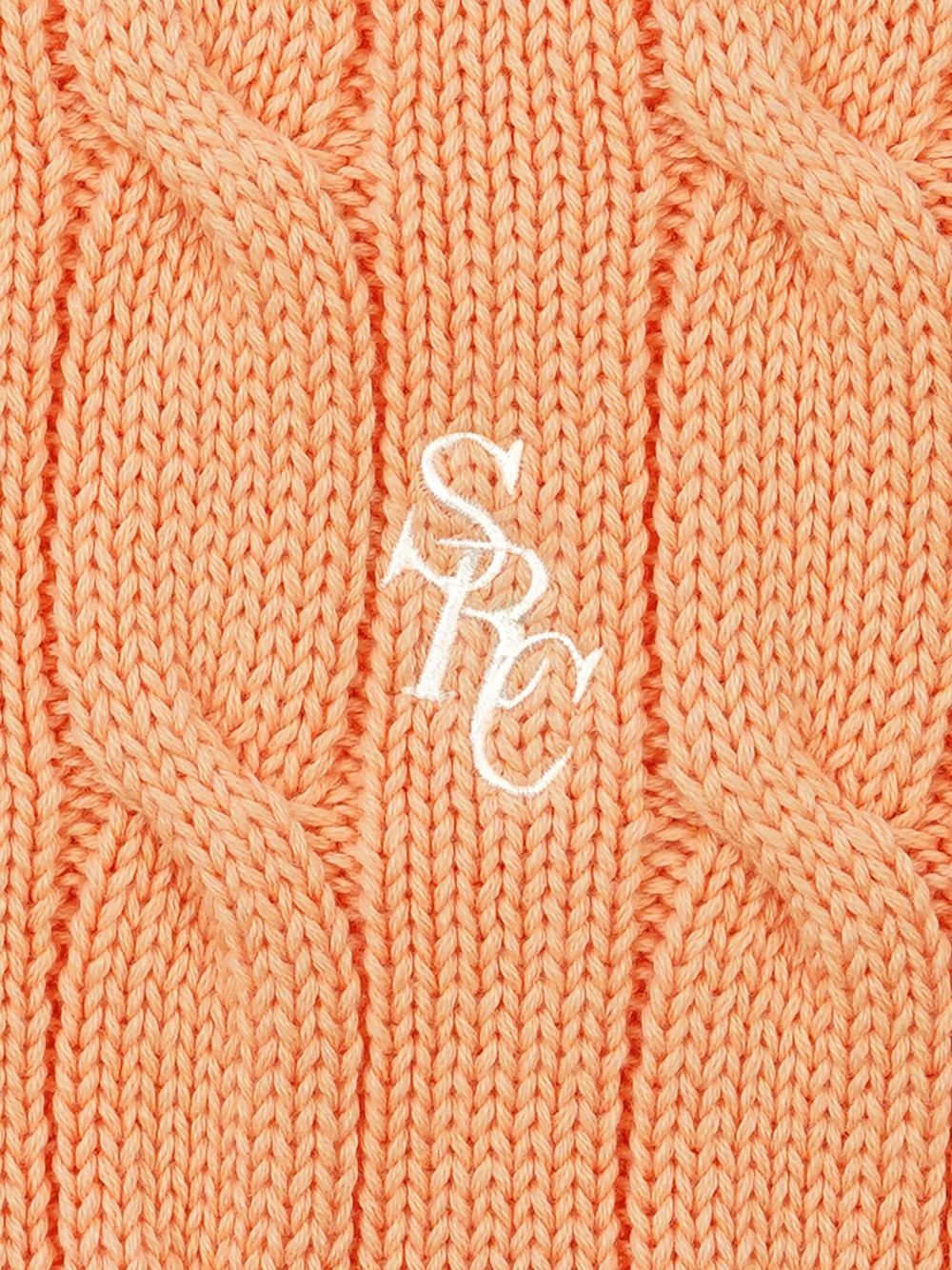 logo-embroidered cable-knit jumper
