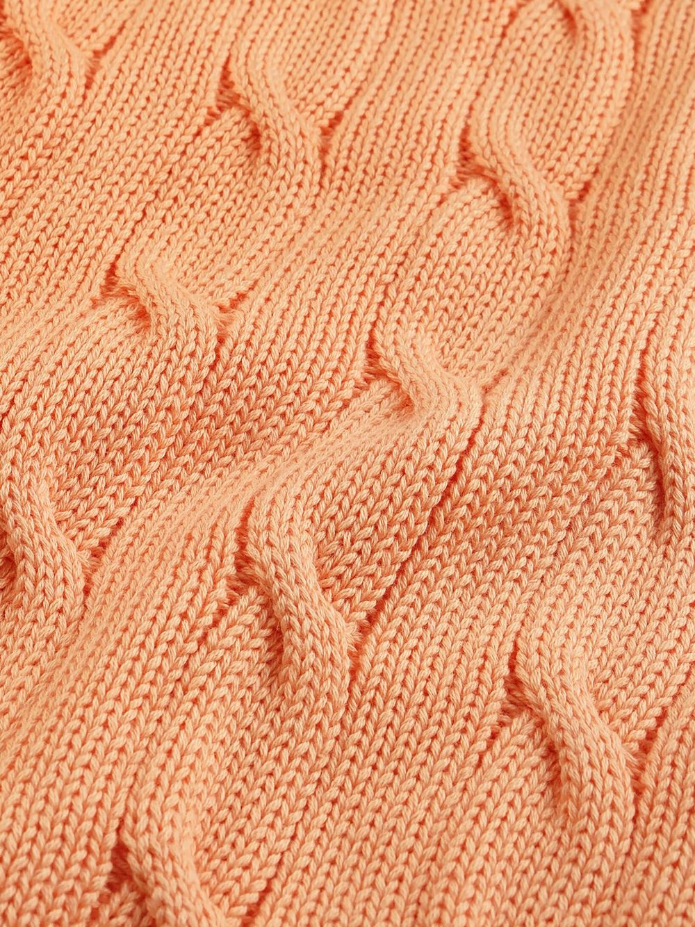 logo-embroidered cable-knit jumper