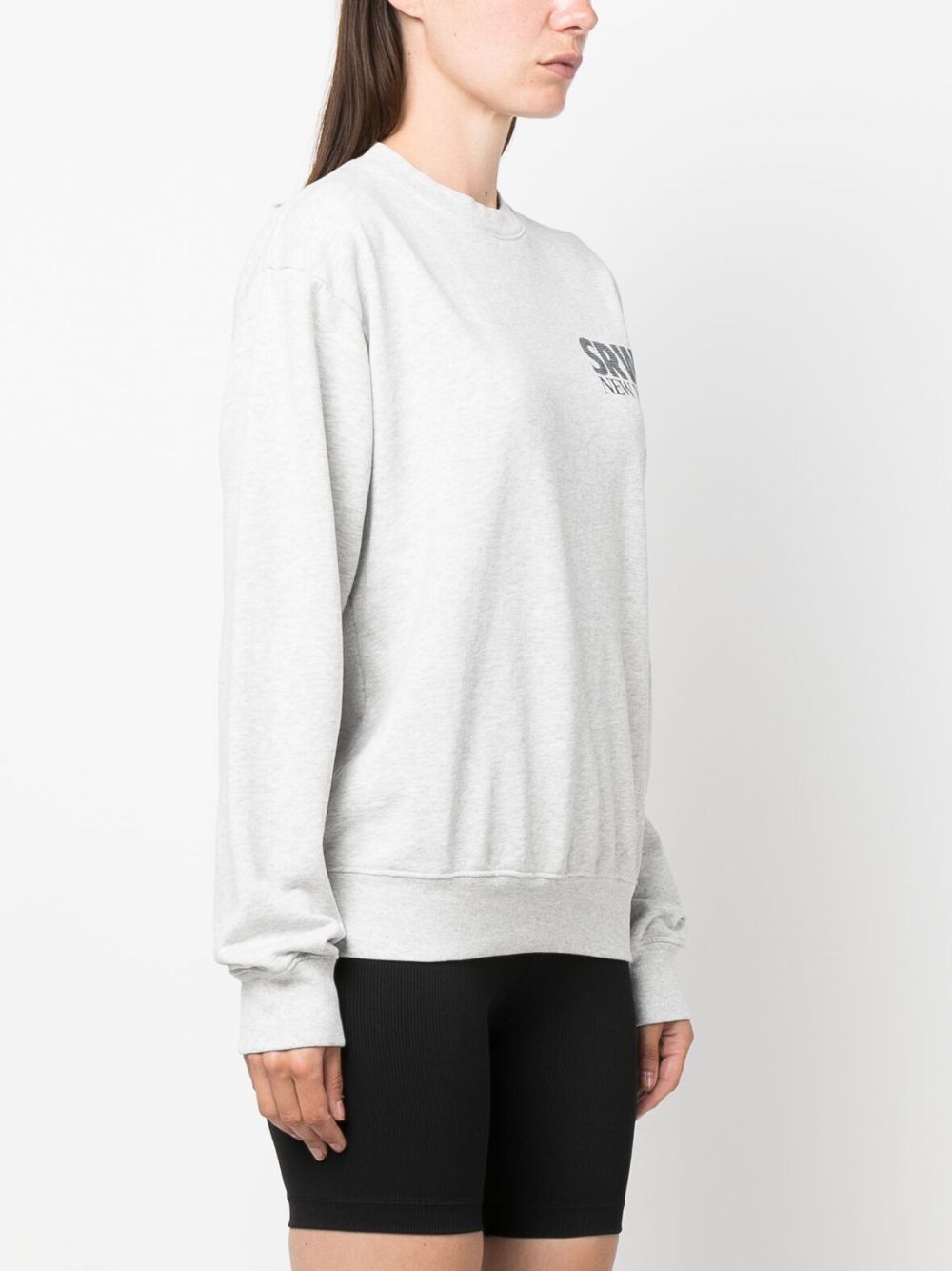 sweat-shirt en coton mélangé à imprimé slogan