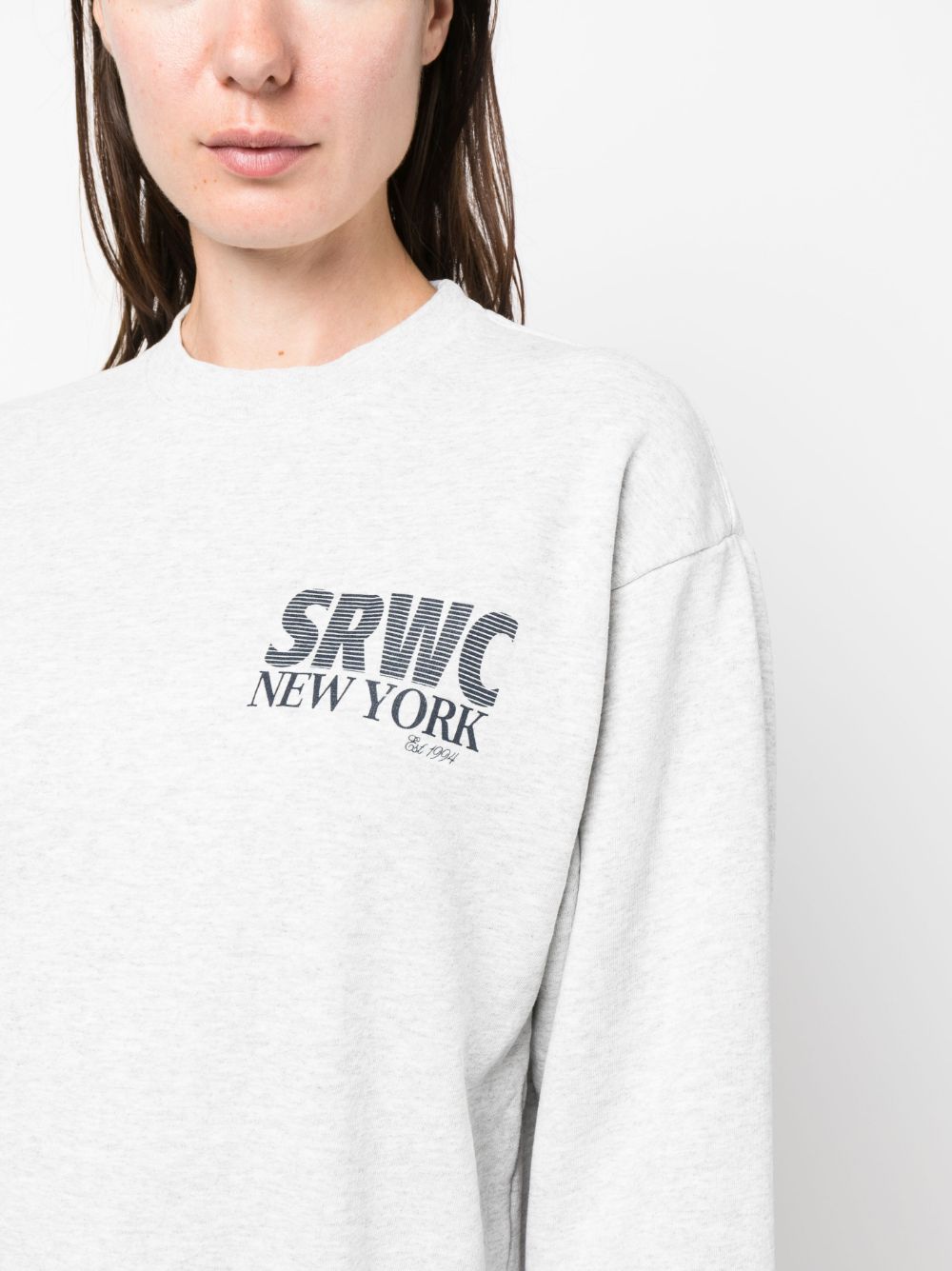 sweat-shirt en coton mélangé à imprimé slogan