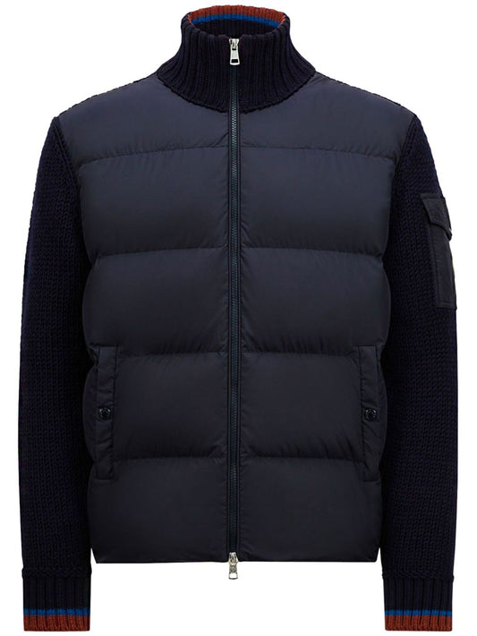 padded zip-up cardigan
