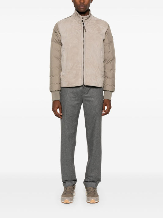 Lountere suede-panel puffer jacket