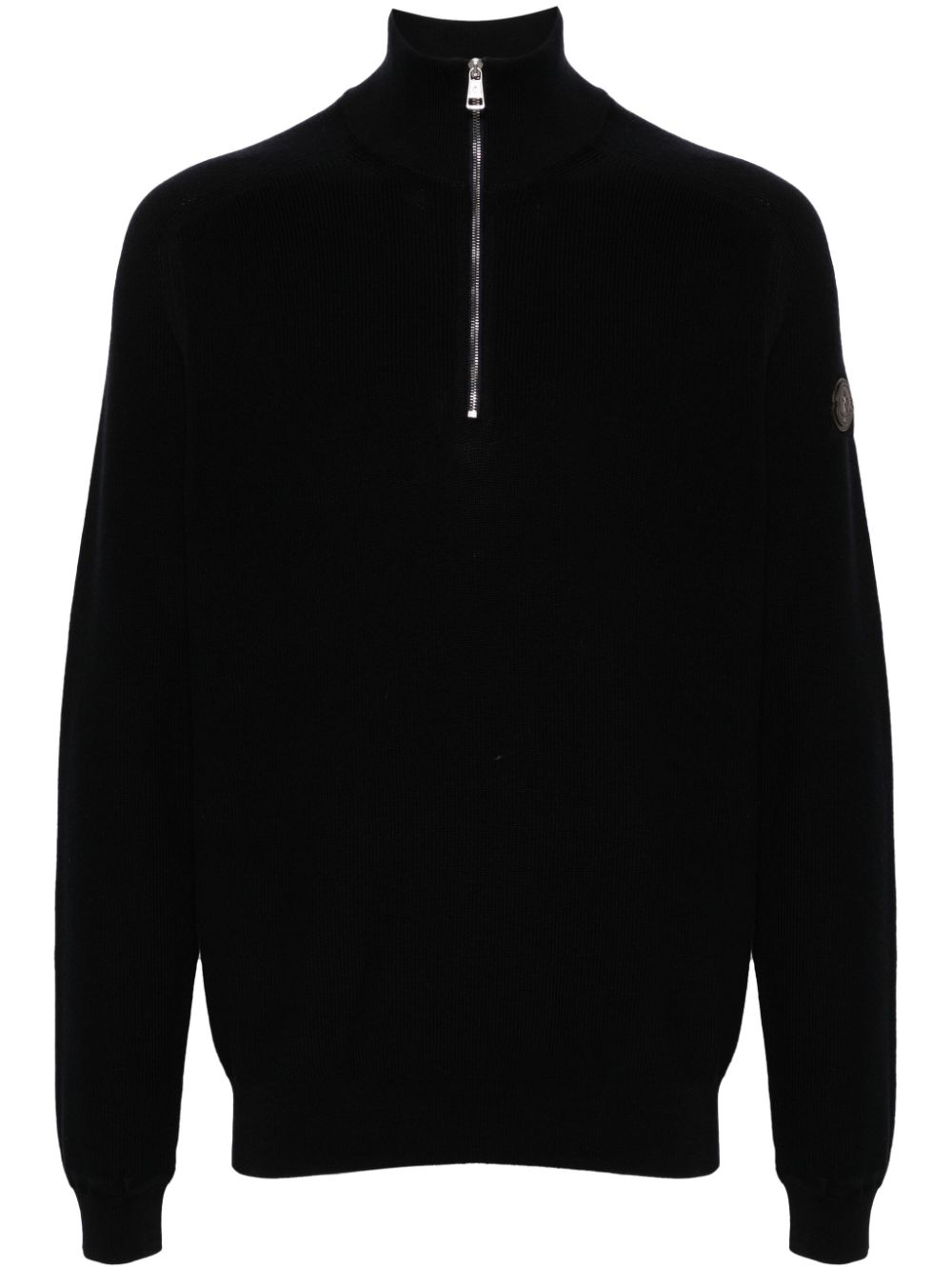 mock-neck zip-up jumper