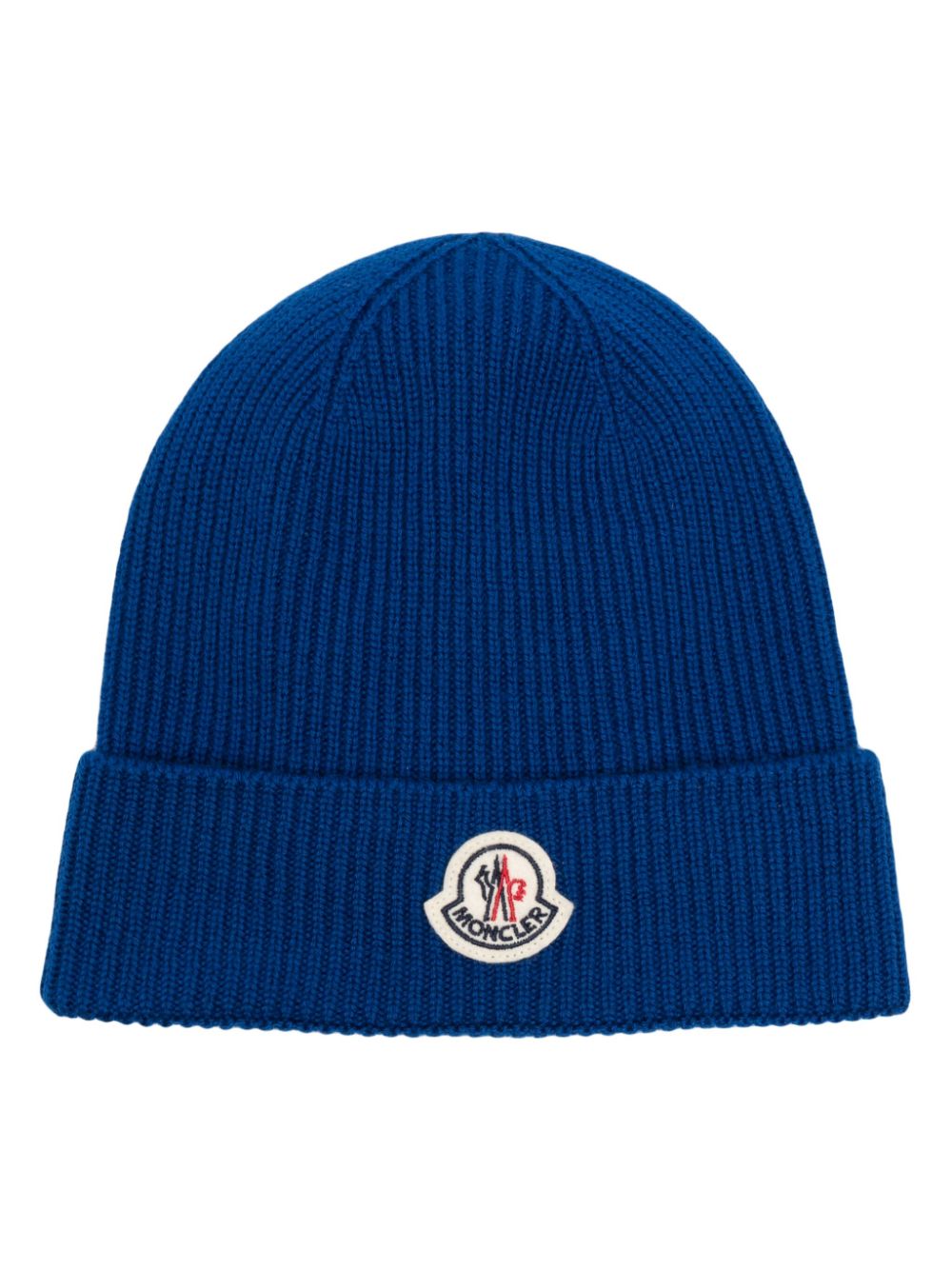 bonnet en tricot côtelé avec patch logo