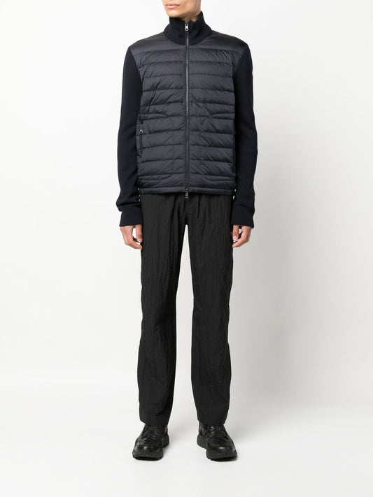 quilted padded zipped cardigan