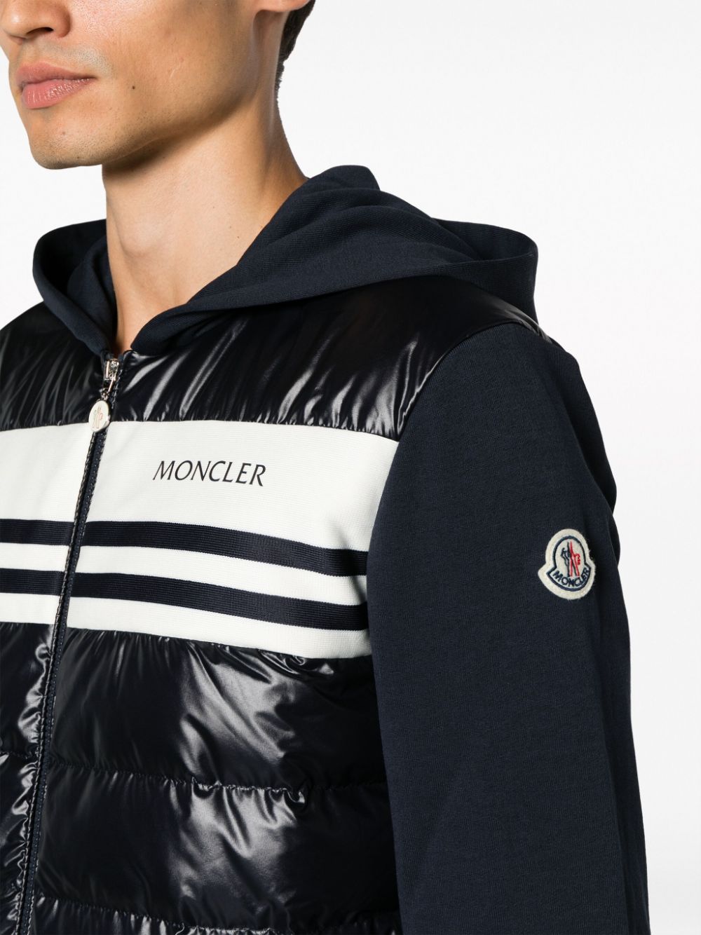 panelled padded cotton jacket