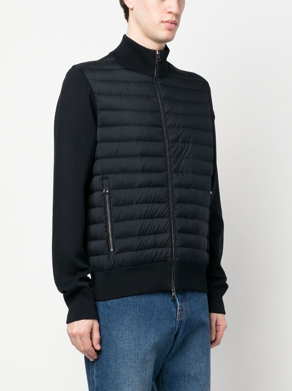 padded contrast-sleeve jacket