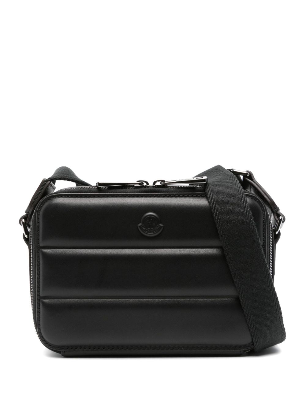 sac messager en cuir avec logo appliqué