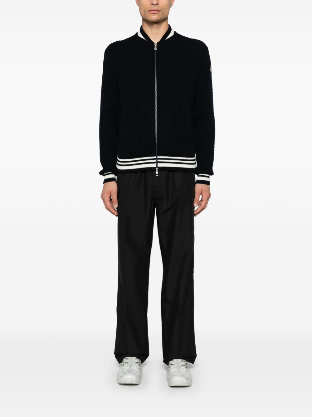 padded wool cardigan